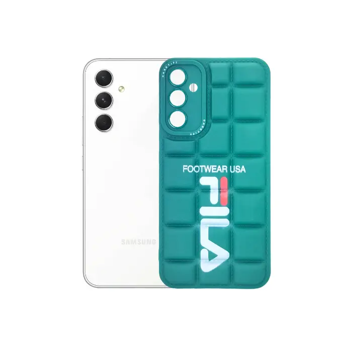 [PO14BSA34-36-11] Samsung A34 3D Cubes Puffer Silicone Case - Green Stylish Protection