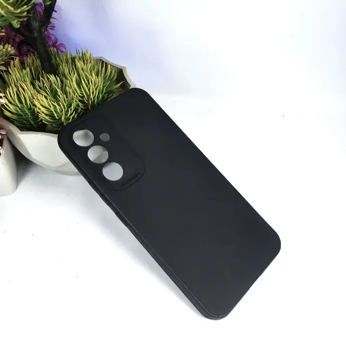 [PO4BSA54-4-2] Samsung A54 5G Matte Soft Silicone Paper Back Case (Black)