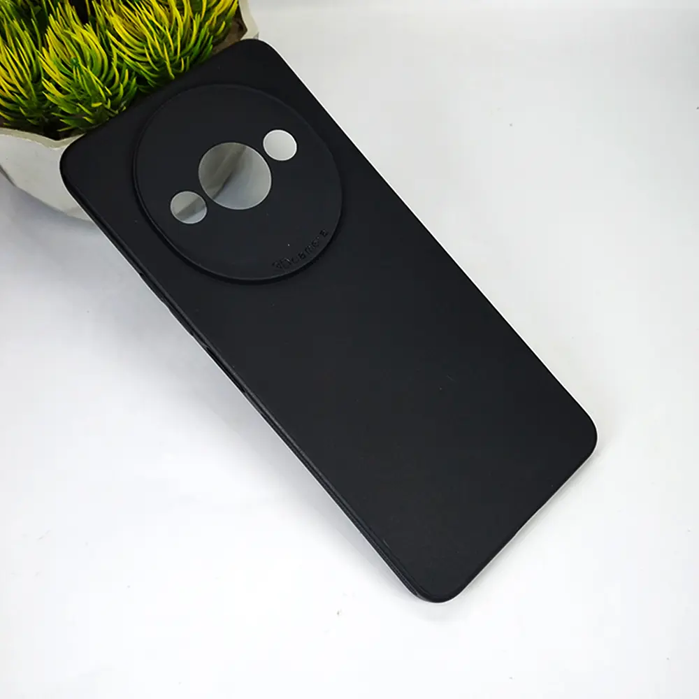 Xiaomi Redmi A3|Redmi A3x Matte Soft Silicone Paper Back Case (Black)