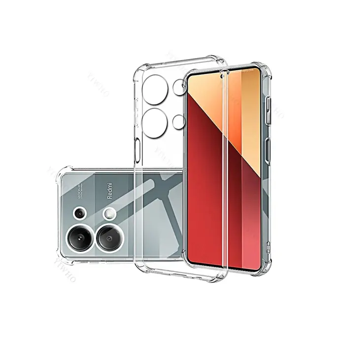 [PO7BMINOT13PRPL] Redmi Note 13 Pro Plus 1.5MM Transparent Silicone Mobile Pouch