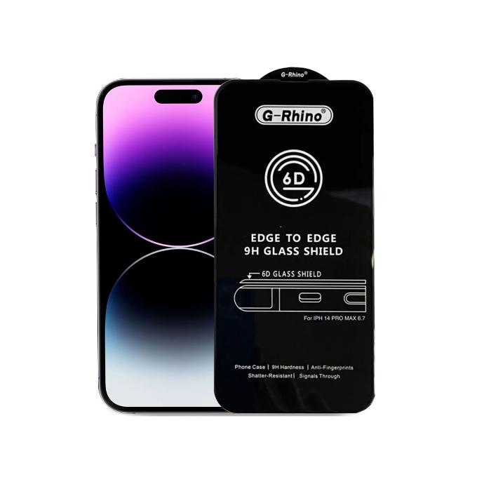 iPhone 14 Pro Max G Rhino Tempered Glass | Tempered Glass for iPhone 15 Plus & More | Support Multiple Mobiles
