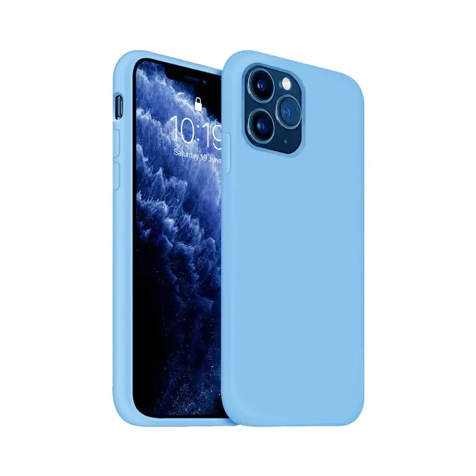 iPhone 13 Pro Max Original Official Soft Silky Back Case (Sky Blue)