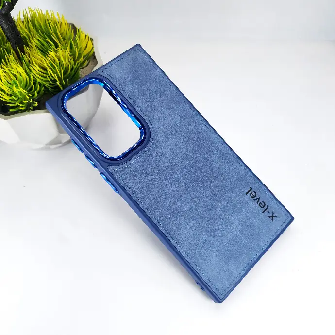 [PO32BSNOT20U-13-3] Samsung Galaxy Note 20 Ultra X-Level Luxuary Leather Official Soft Silky Back Case (Blue)