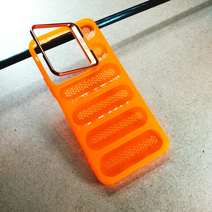 [PO15BVIY17S-16-8] Vivo Y17s Orange Colour Transparent Silicone Mesh Back Case