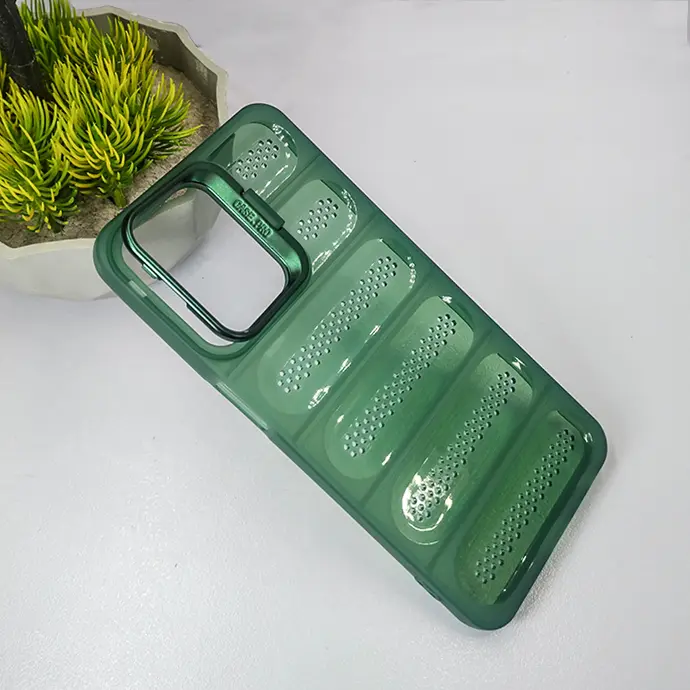 Oppo A16/A16s/A54s Cooling Mesh Back Case - Stylish Green Silicone Cover
