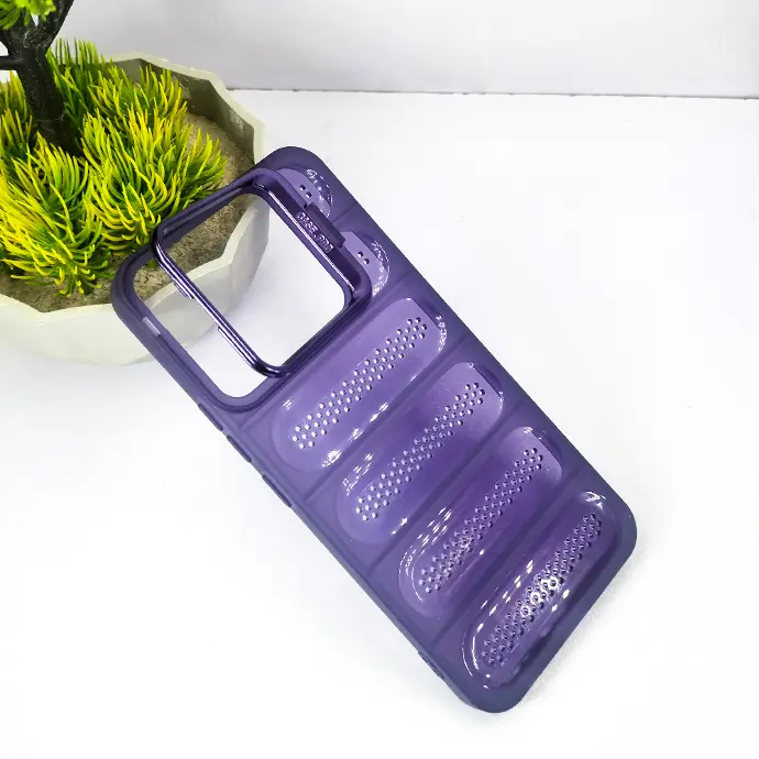 Infinix Hot 8 & Tecno Spark 4 Purple Silicone Cooling Mesh Back Case