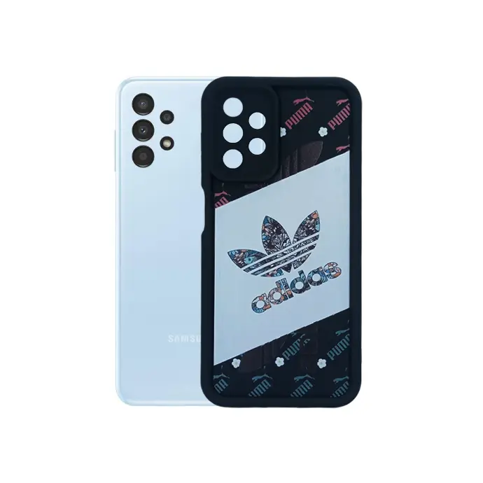 Samsung A13 Printed Soft Silicone Back Case (Black)