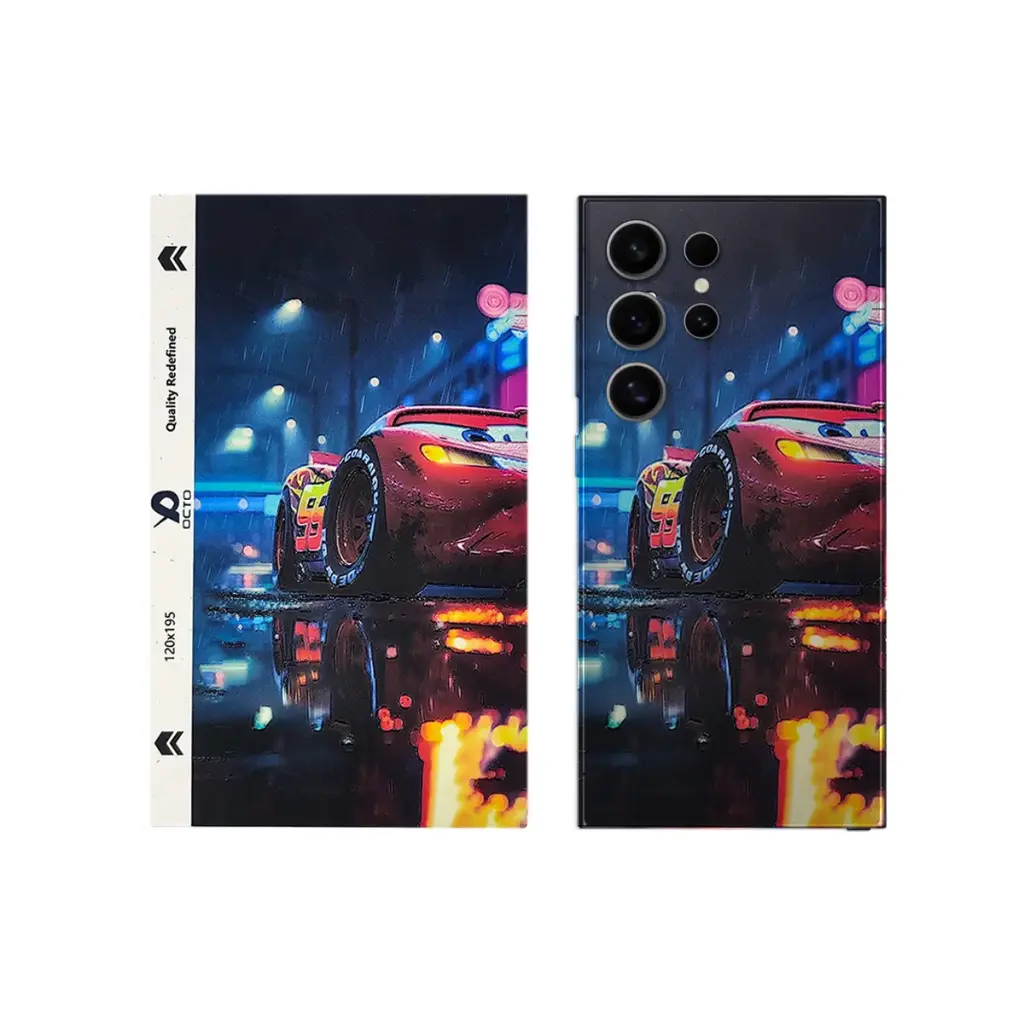 [SKIN-19-CAR] Car-Themed 3D Printed Mobile Back Skin - Customizable & Stylish Design