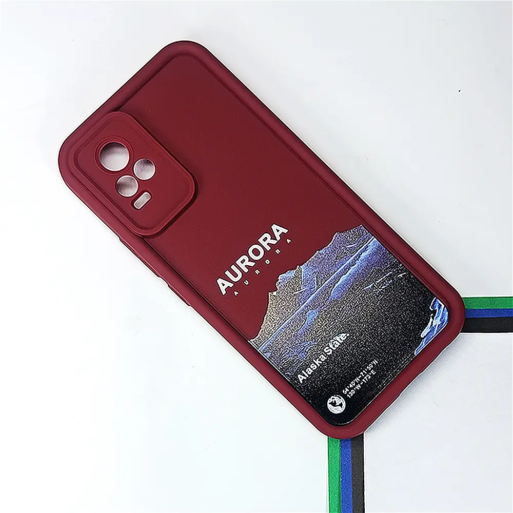 Vivo V21E|Y73 Printed Soft Silicone Back Case (Maroon)