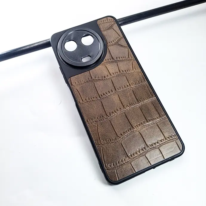 Oppo Realme 11|Realme 11x 5G Crocodile Leather Back Case (Dark Brown)