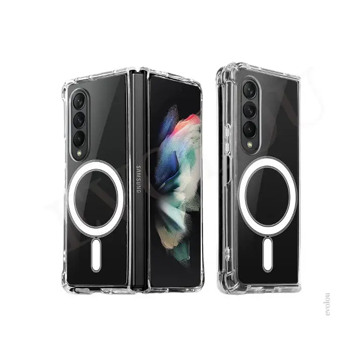 [PO7BSZFLD4-11] Samsung Galaxy Z Fold 4 Magnetic Magsafe Wirelees Transparent Back Case