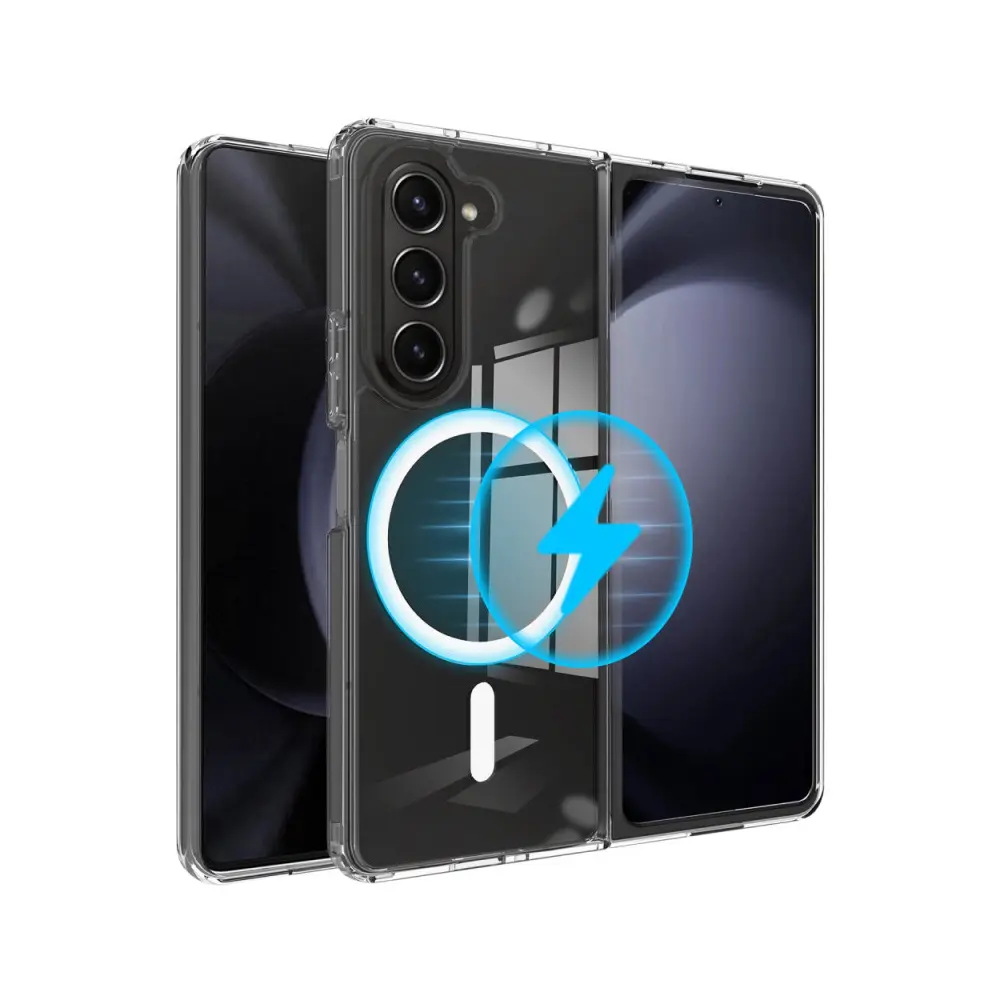 [PO7BSZFLD5-11] Samsung Galaxy Z Fold 5 Magnetic Magsafe Wirelees Transparent Back Case