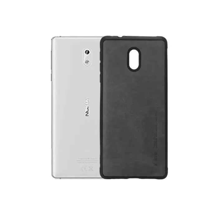 Nokia 3 X-Level Luxuary Leather Back Case (Black)