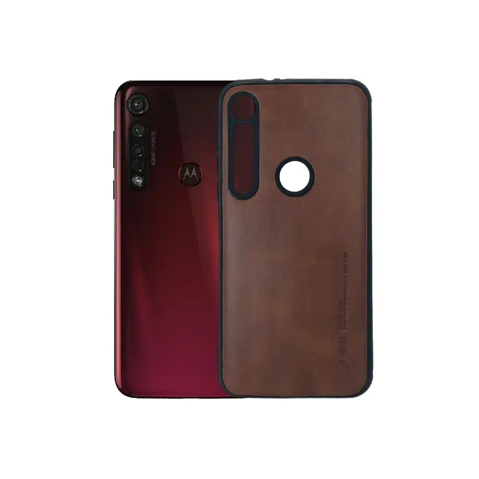 Motorola Moto G8 Plus Luxury Leather Back Case - Brown Stylish Protection