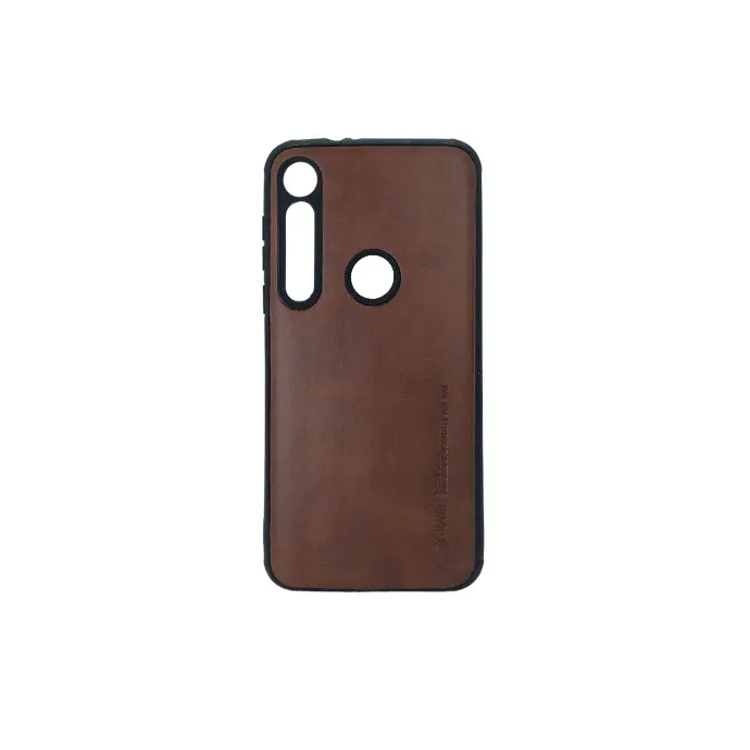 Motorola Moto P40 Power Luxury Leather Back Case - Brown Stylish Protection