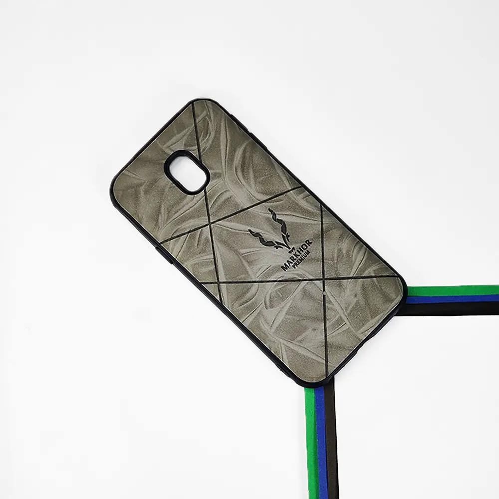 Samsung Galaxy J330|J3 Pro Markhor Logo Leather Back Case (Gray)