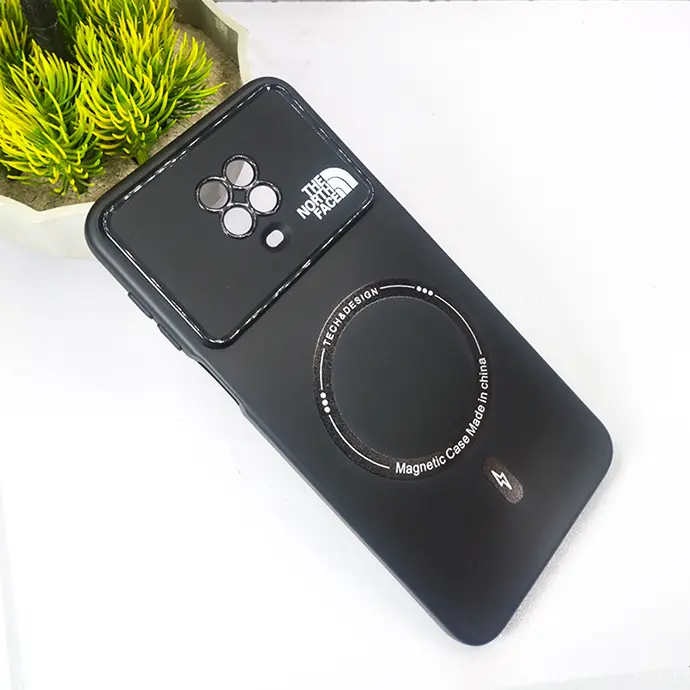 Xiaomi Redmi Note 9s | Note 9 Pro Printed THE NORTH FACE Soft Silicone Magnetic Back Case (Black)