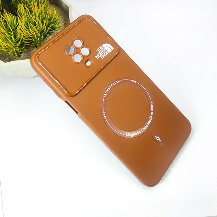 Xiaomi Redmi Note 9s|Note 9 Pro Printed THE NORTH FACE Soft Silicone Magnetic Back Case (Brown)