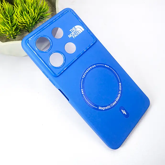 Infinix Note 30 Pro 4G Printed THE NORTH FACE Soft Silicone Magnetic Back Case (Blue)