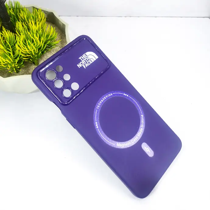 OnePlus 8T|OnePlus 9R Printed THE NORTH FACE Soft Silicone Magnetic Back Case (Purple)