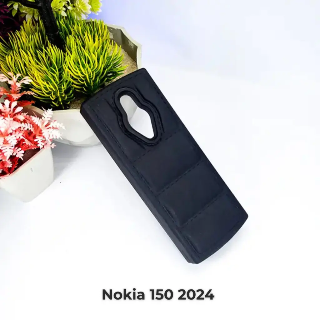 [PO46BNK150 2024-1-2] Nokia 150 2024 Puffer Soft Silicone Back Case (Black)