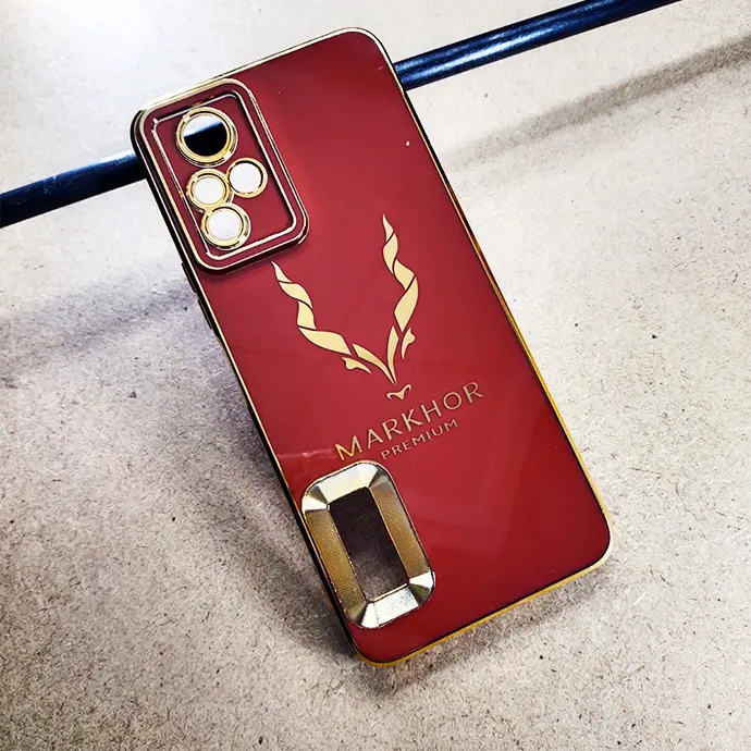 iTel Vision 1 Pro Markhor Logo Chrome Back Case (Maroon)