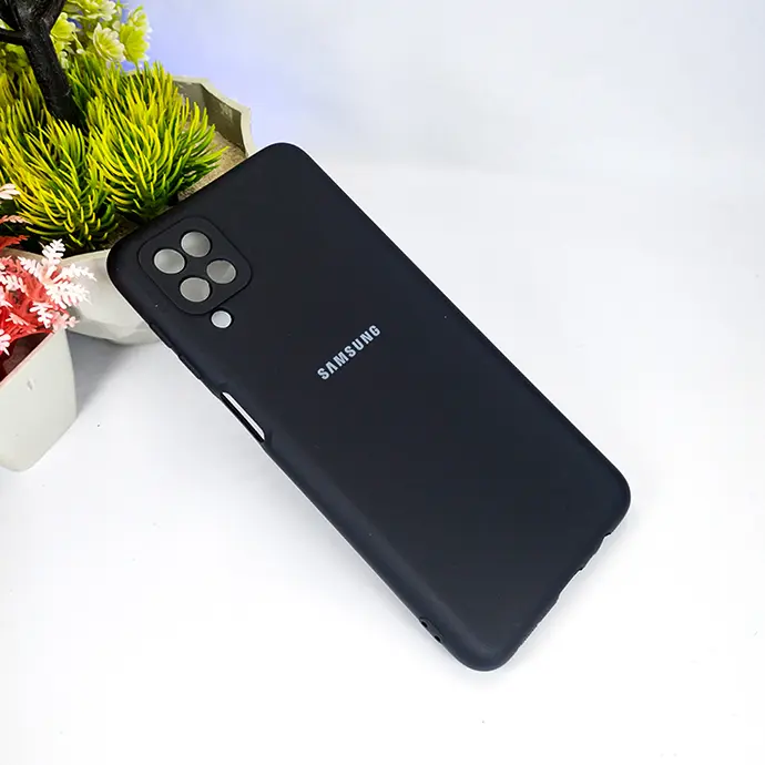 Samsung Galaxy A12 4G Official Soft Silky Back Case (Black)