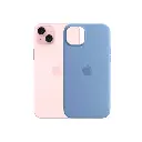 iPhone 15 Plus|iPhone 14 Plus Original Official Soft Silicone Back Case (Blue Gray)
