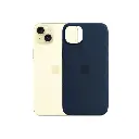 iPhone 15 Plus | iPhone 14 Plus Original Official Soft Silicone Back Case (Navy Blue)