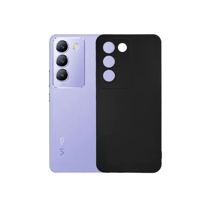 [PO4BVIY100-4-2] Vivo Y100 4G Matte Soft Silicone Paper Back Case (Black)