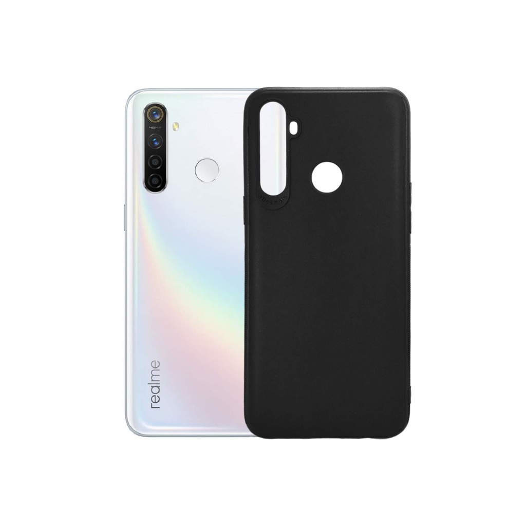 Oppo Realme 5|5i|5s|6I|C3 Matte Soft Silicone Paper Back Case (Black)