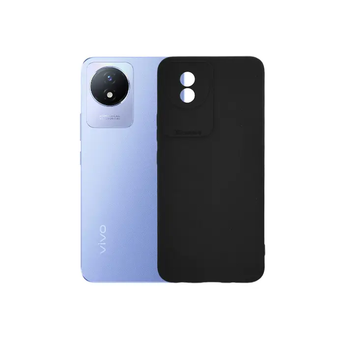 Vivo Y02T|Y02|Y11 2023 Matte Soft Silicone Paper Back Case (Black)