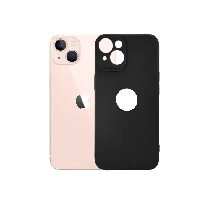 [PO4BIP15PL-4-2] iPhone 14 Plus | iPhone 15 Plus Matte Soft Silicone Paper Back Case (Black)