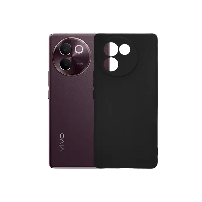 Vivo V30E 5G Matte Soft Silicone Paper Back Case (Black)
