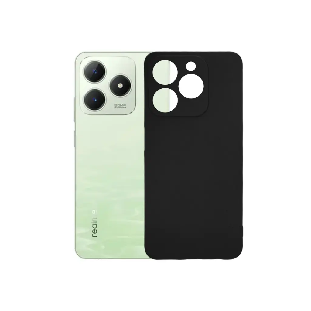 [PO4BORELMEC63-4-2] Oppo Realme C63|Realme C61 Matte Soft Silicone Paper Back Case (Black)