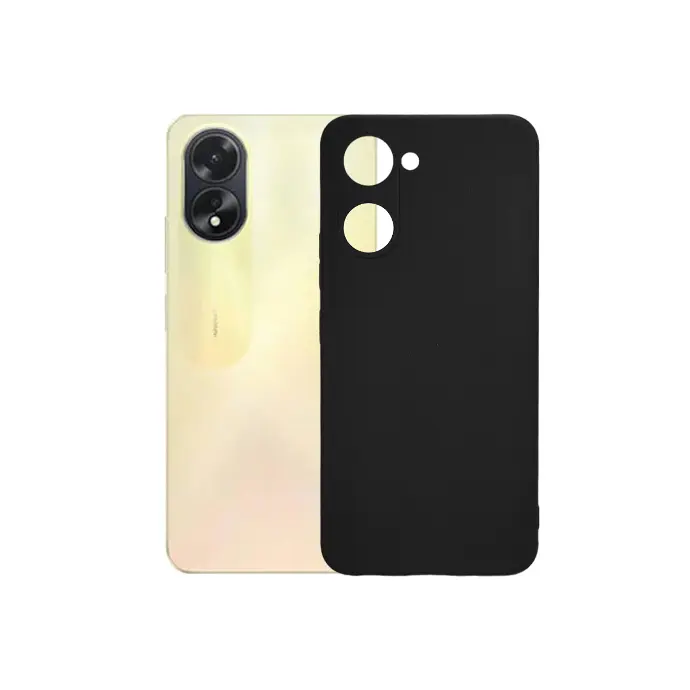 [PO4BOA18-4-2] Oppo A38 4G|A18 4G Matte Soft Silicone Paper Back Case (Black)