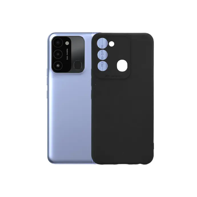 Tecno Spark 8C|Spark 9C Matte Soft Silicone Paper Back Case (Black)