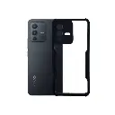 iPaky Transparent Back Case Black Vivo V23 5G | slim shockproof clear cover