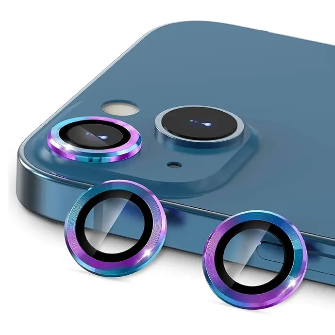 iPhone 14/14 Plus Rainbow Camera Rings - Colorful Lens Protection
