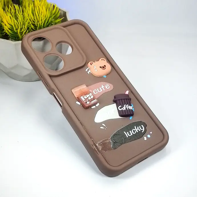 Xiaomi Redmi 13 4G Sweet Bear&Coffee Back Case (Brown)