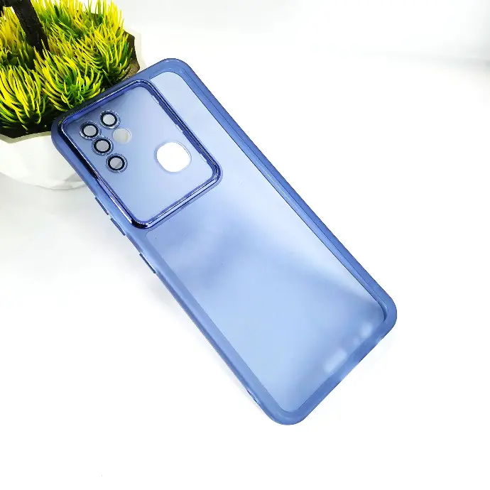 Infinix Hot 10 Sky Blue Transparent Camera Lens Case - Stylish Protection