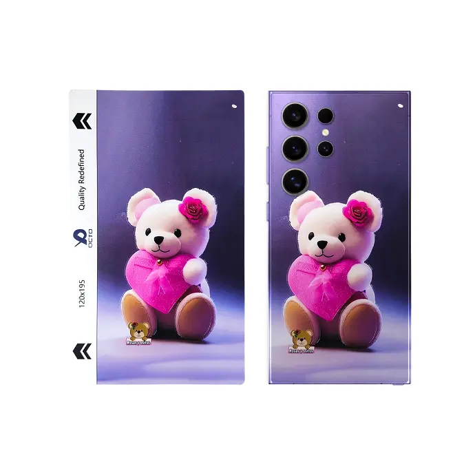 Teddy Bear 3D Printed Mobile Back Skin - Customizable & Cute Design