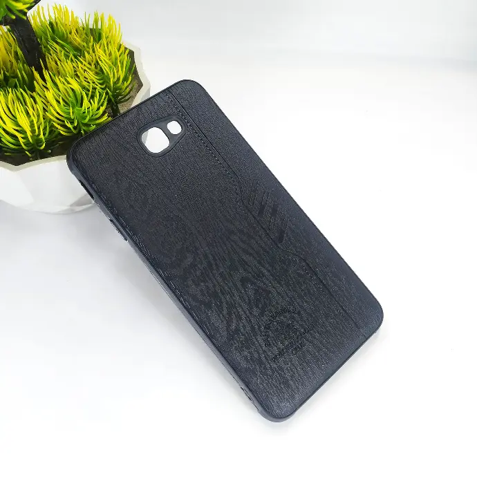 Samsung Galaxy J5 Prime Magsafe Logo X-Level Luxuary Leather Back Case (Black)