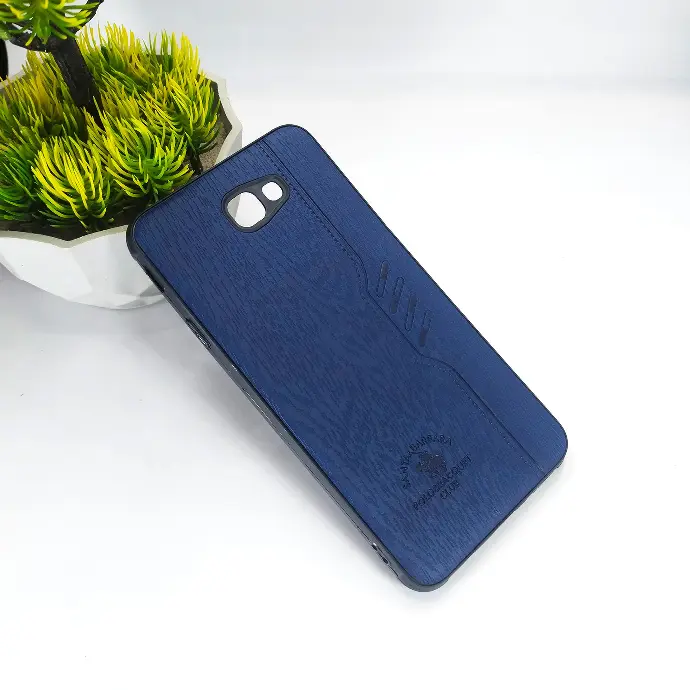 Samsung Galaxy J5 Prime Magsafe Logo X-Level Luxuary Leather Back Case (Navy Blue)