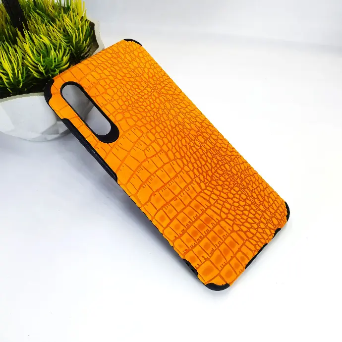 Samsung Galaxy A30s|A50|A50s Corocodile Design Leather Back Case (Golden)