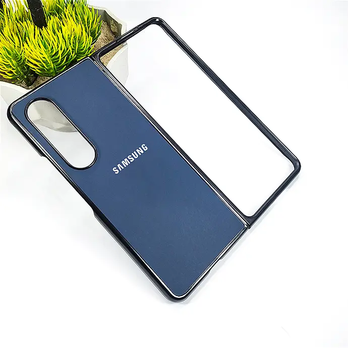 [PO18BZFLD4-2-17] Samsung Z Fold 4 Leather Back Pen Case (Navy Blue)