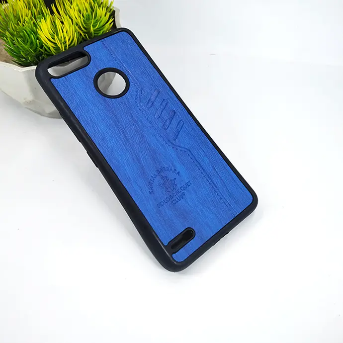 Tecno Pop 2F Leather Back Case (Blue)