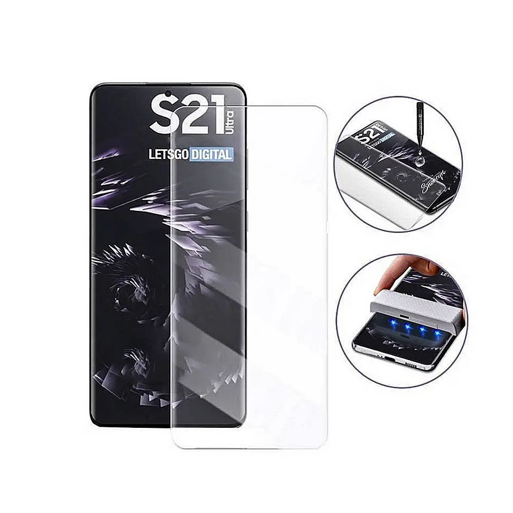 [PL16SS21UL-5] "Samsung S21 Ultra G Rhino UV Glass Protector - Premium Screen Clarity & Safety"
