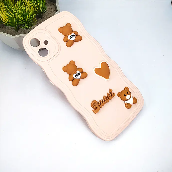 Tecno Camon 19 Neo Ladies Sweet Bear Curly Back Case (T-Pi nk)