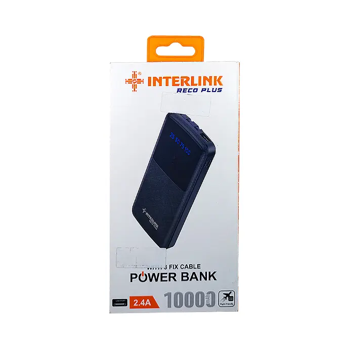 Interlink Reco Plus 10000mAh Power Bank - Reliable Charging Solution (BRANDED)